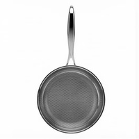 Sartén Antiadherente de Acero Inoxidable con Revestimiento Cerámico Honeycomb, Libre de PFOA, Apta para Inducción, 28CM, Triple Capa