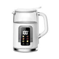 Bouilloire électrique en verre 1,5 L avec écran tactile couleur, contrôle de la température et maintien au chaud pendant 2 heures