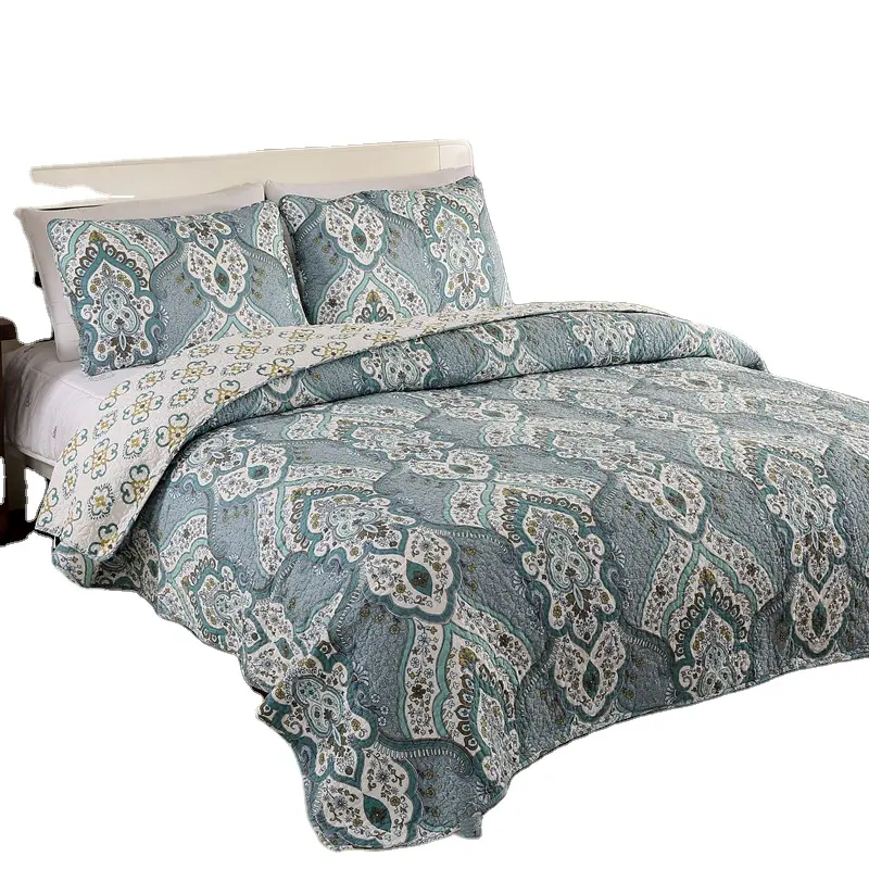 3pcs High Quality Fully home textile summer quilt king size Embroidery Bedspread