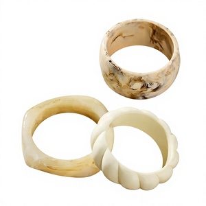 Handmade <b>Resin</b> Bangle Set Round Shape Artisan Jewelry Collectible Piece - Product Image 1