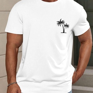 Customized Logo Men's Knitted Graphic T-Shirts Summer Beach Short Sleeve O-Neck Casual Breathable 3D Design - Product Image 3