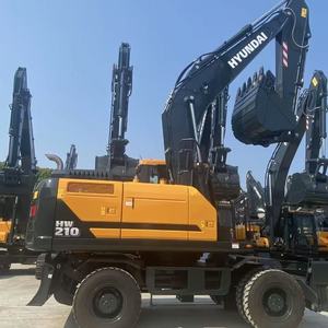 Excavatrice sur pneus Hyundai HW210 d'occasion, 21 tonnes, moteur Cummins, système hydraulique d'origine, pompe robuste pour travaux de terrassement - Product Image 4