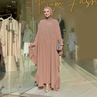 Nouvelle Abaya Diamantée, Kaftan de Dubaï, Jalabiya Marocaine, Robe de Soirée de Luxe, Robe de Fête pour Femmes Musulmanes du Ramadan, Style Turc