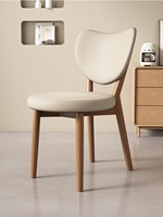 Chaise de salle à manger mobile en cuir de style Moyen Âge pour la maison, le restaurant, l'hôtel, dossier design, simple, couleur bois, salle à manger