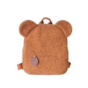 Furry shoulder bag new popular cute plush bear ears backpack plush school bag shoulder bag promotional gift bear plush bags