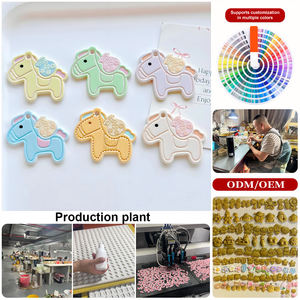 Ciondoli in Acrilico Zili con Retro Piatto, Tema Anno del Cavallo in Stile Cinese, Accessori Cartoon per Decorazione Scarpe e Fai-da-Te - Product Image 4