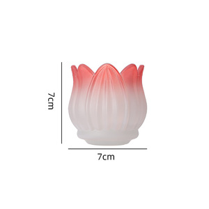 ขวดเทียนเปล่ารูปทรงดอกบัวสีขาวชมพูขนาดเล็กแบบกำหนดเองได้ สำหรับใส่เทียนแต่งงาน คริสต์มาส วันวาเลนไทน์ และวันอีสเตอร์ - Product Image 2