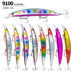 Esca Artificiale Galleggiante a Lunga Gittata 130F per Pesca in Mare, 130mm/25g, in Acciaio Inossidabile Stampato, con Ami per Spigola - Product Image 1