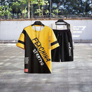 ชุดเสื้อยืดและกางเกงขาสั้นสองชิ้นสำหรับผู้ชาย ฤดูร้อน ปี 2025 ระบายอากาศได้ดี สไตล์สปอร์ต ลำลอง ผลิตจากโพลีเอสเตอร์/สแปนเด็กซ์ เหมาะสำหรับเล่นบาสเกตบอล - Product Image 3