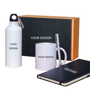Kit de Regalo Corporativo Profesional para Empleados - Termo de Acero Inoxidable a Prueba de Fugas con Gancho, Taza de Café de Cerámica y Juego de Papelería - Product Image 1