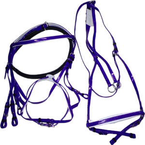 Bride licou en PVC de qualité supérieure avec ensemble équestre durable de plastron assorti pour l'équitation et l'entraînement exporté d'Inde - Product Image 6