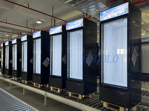 Refrigerador congelador Diseño vertical con puertas de vidrio Refrigerador congelador vertical comercial para cadenas minoristas - Product Image 5