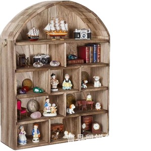 Wooden Hanging Figurine Display Rack Arched 5 Layer <b>Wall</b> <b>Mounted</b> Storage <b>Shelf</b> For Living Room Decor - Product Image 1