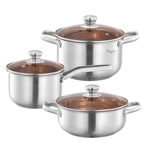 3 pcs casa aço inoxidável cozinha cozinhar panela panelas conjunto duplas camadas inox steamer pot cozinha <span class=keywords><strong>ware</strong></span> - Product Image 1