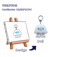 Llavero de Peluche Personalizado de Fábrica, Juguetes de Peluche Suaves con Logotipo Personalizado, Llavero de Algodón con Forma de Pulpo Marino, Mascota al por Mayor