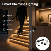 Détecteur de mouvement pour couloir et escalier 12V 24V PIR, contrôle centralisé pour bande LED, éclairage de nuit pour armoires et meubles LC-7014-21