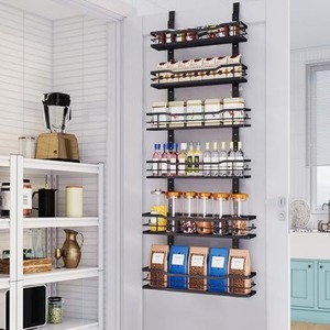 Multi Layer <b>Spice</b> <b>Rack</b> Wall Mounted Adjustable Height Hanging Storage Organizer For <b>Kitchen</b> Pantry Door Use - Product Image 2