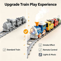 CQZNRC STEM Remote Control Rail Slot Kit Smoke Railway Rail Electric DIY Educational Track Stem Train Toys dengan Lampu & Suara