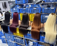 Perruque Lace Front de 24 pouces, couleur marron, en cheveux humains vierges de qualité supérieure, sans colle, cheveux ultra-lisses