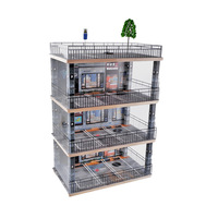 1/18 Échelle Simulation Voiture Modèle Garage Vitrine Parking Espace Acrylique Affichage Boîte Led Éclairage Parking Garage