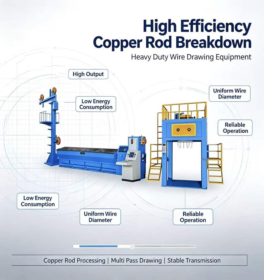 Large Copper Wire Drawing Machine High Speed Rod Breakdown Machine for ...