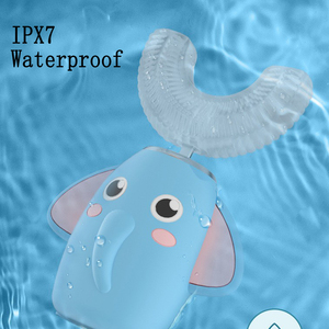 แปรงสีฟันไฟฟ้ารูปช้างการ์ตูนอัจฉริยะ รูปทรงตัวยู สำหรับเด็ก ขนแปรงซิลิโคนนุ่ม ชาร์จไฟได้ เหมาะสำหรับเด็กเล็ก - Product Image 2