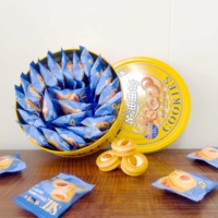 Vente en gros d'usine, biscuits classiques ronds personnalisés, originaux, 11,6 g, croustillants et beurrés, avec boîte d'emballage circulaire