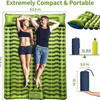 Personnalisé Portable Ultraléger Tpu Compact Léger Double Gonflable Tapis De Couchage Air Matelas Camping Matelas De Couchage