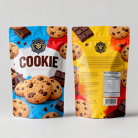Sachet personnalisé refermable pour biscuits, pochette verticale en plastique scellée avec fermeture éclair pour emballage de bonbons et biscuits