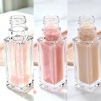 Tube carré vide pour brillant à lèvres de 9,5 ml, flacon de brillant à lèvres argenté ou doré avec capuchon pour emballage cosmétique