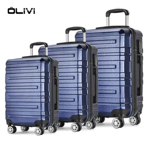 Suitcase Hot-Sale Factory Making Fashion Design ABS+PC Luggage Set For Travel Customized Glossy PC Trolley Suitcase Business