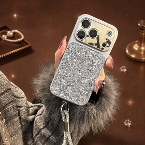 เคสโทรศัพท์ iPhone แบบกันกระแทก ดีไซน์สวยหรู พร้อมสายคล้องมือ ประดับเพชร - Product Image 2