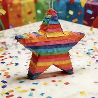 Bunte Einweg-Pentagramm-Piñata aus Papier für Kindergeburtstage, Partydekoration, Mehrspieler-Spielrequisiten, Neujahr, Halloween