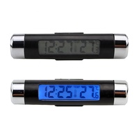 Termometer Tampilan Digital LED dengan Lampu Malam Belakang Termometer Stopkontak Mobil Jam Elektronik