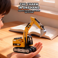 Nouvelle mini-pelle de chantier télécommandée 1/64 avec lumières et sons, voiture d'ingénieur RC, jouet pour enfants, modèle