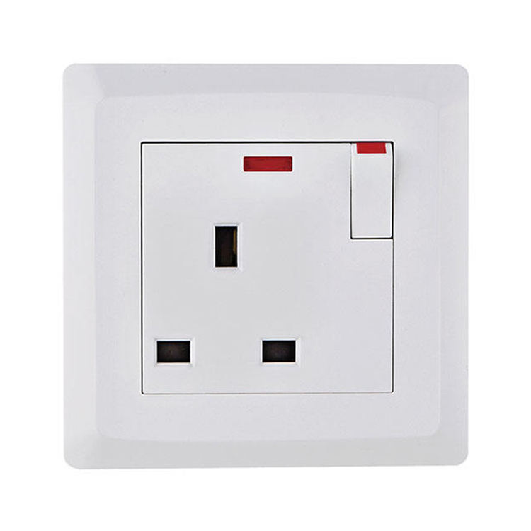 Factory Custom Popular Product Household Modern UK Standard Plug Living Room Indoor Wall TV Satellite Socket and Switch