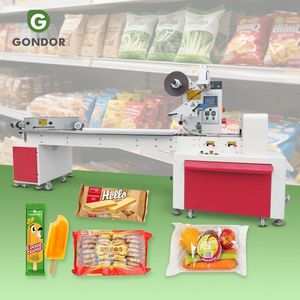 Burger Bun Bread Ice Cream <b>Biscuit</b> Automatic Feeder Seal Packaging Making and Packing <b>Machine</b> with Desiccant - Product Image 1