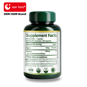Fabricant de suppléments de niacine (vitamine B3) en contrat, sans OGM, sans gluten, pour la santé de la peau et l'énergie, 110 mg, 120 capsules de niacine - Product Image 6