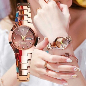 Reloj de cuarzo elegante para mujer, reloj de pulsera de acero inoxidable en oro rosa, reloj informal de negocios para mujer con fecha - Product Image 4