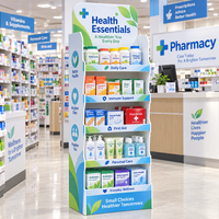 Étagère de présentation polyvalente et durable à plusieurs niveaux, remplaçable, gain de place, sans outil, personnalisable pour les pharmacies