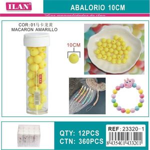 Perline Ilan Abalorio 10Cm Giallo Macaron per Creazione di Gioielli, 12 Pezzi per Tubo - Product Image 3