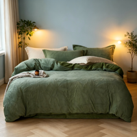 Parure de lit 6 pièces en velours de lait gaufré feuilles 3D, vert forêt, anti-boulochage, anti-décoloration, décoration de luxe pour la maison, taille King, fabrication OEM