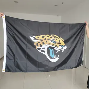 Good Quality China Factory Wholesale 100% Polyester Best Price NFL Flags, Banners Jacksonville Jaguars Flags