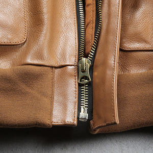 批发定制飞行员夹克雨衣防水原装摩托车西部独特牛皮男士真皮夹克 - Product Image 6