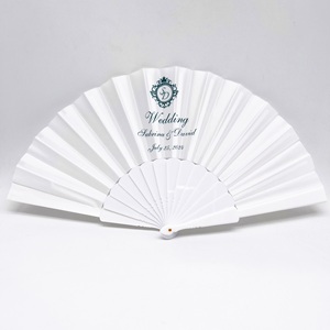 Nouveauté QM : Éventails de mariage pliables chinois élégants, motif fleur de cerisier japonaise - Product Image 1
