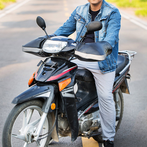 Guantes de Motocicleta Impermeables de Cuero PU <span class=keywords><strong>para</strong></span> Invierno, Cubre Manillares con Tira Reflectante <span class=keywords><strong>para</strong></span> Conducir - Product Image 6
