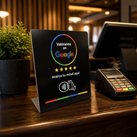 Nouvelle plaque programmable Newbega Spanish Googlesign 13,56 MHz NFC NTAG213 en PVC étanche, carte cadeau, carte de revue, support de table KPD008-7