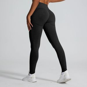 <span class=keywords><strong>Leggings</strong></span> de sport côtelés sans couture, effet froncé, taille haute, personnalisables OEM - Product Image 5