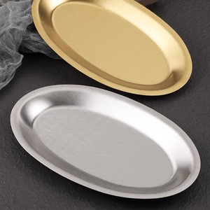 Bandeja de <span class=keywords><strong>Metal</strong></span> para Asar, Bandeja Ovalada de Acero Inoxidable para Servir Alimentos en el Comedor - Product Image 5