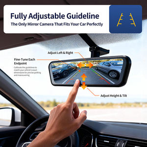 Grand angle 9-36v IPS écran tactile full hd double lentille voiture boîte noire dvr voiture rétroviseur - Product Image 6